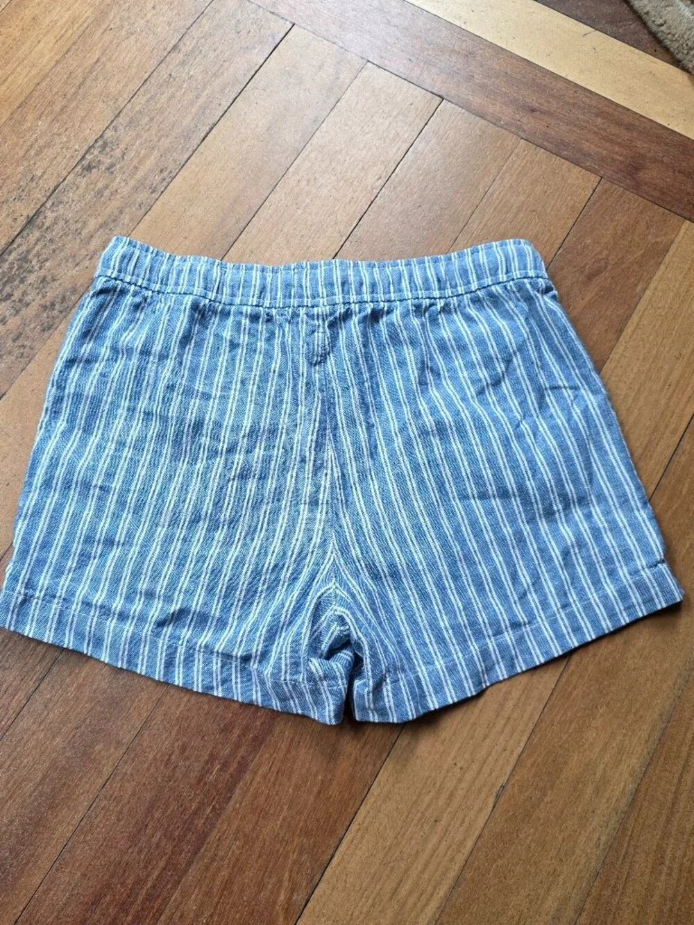 Old Navy Girls Blue/White Striped Linen Shorts Size XL (14-16)